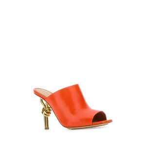 BOTTEGA VENETA Women's Open-Toe Mule Sandals with Knot Heel Women ORANGE